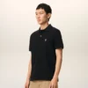 Black Cotton Short Sleeves Ami De Coeur Polo Shirt