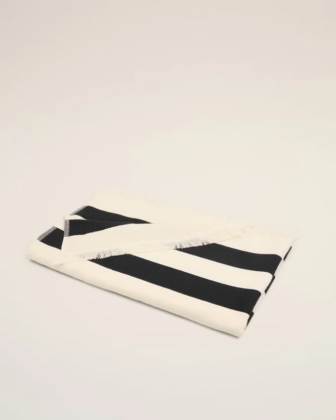 Black Cotton Stripes Beach Towel Black Cotton Stripes Beach Towel