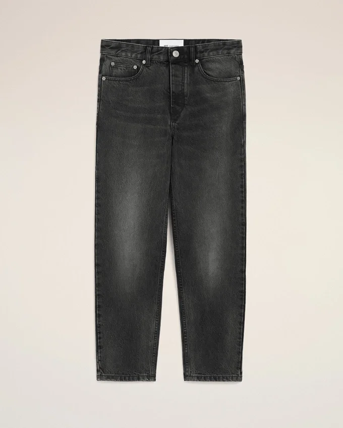 Black Cotton Tapered Fit Jeans Black Cotton Tapered Fit Jeans