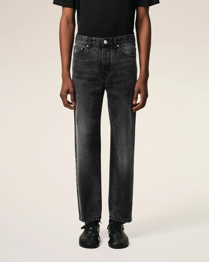 Black Cotton Tapered Fit Jeans Black Cotton Tapered Fit Jeans