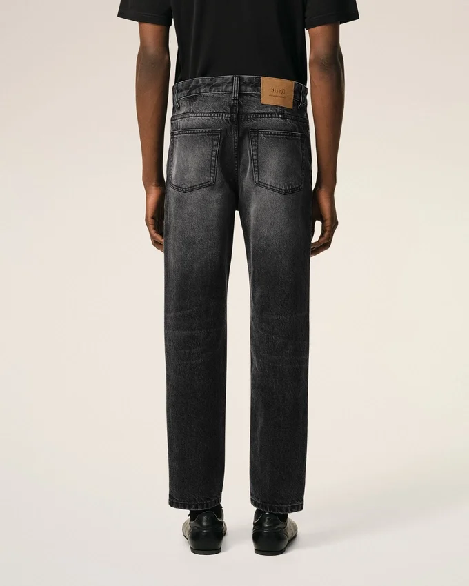 Black Cotton Tapered Fit Jeans Black Cotton Tapered Fit Jeans