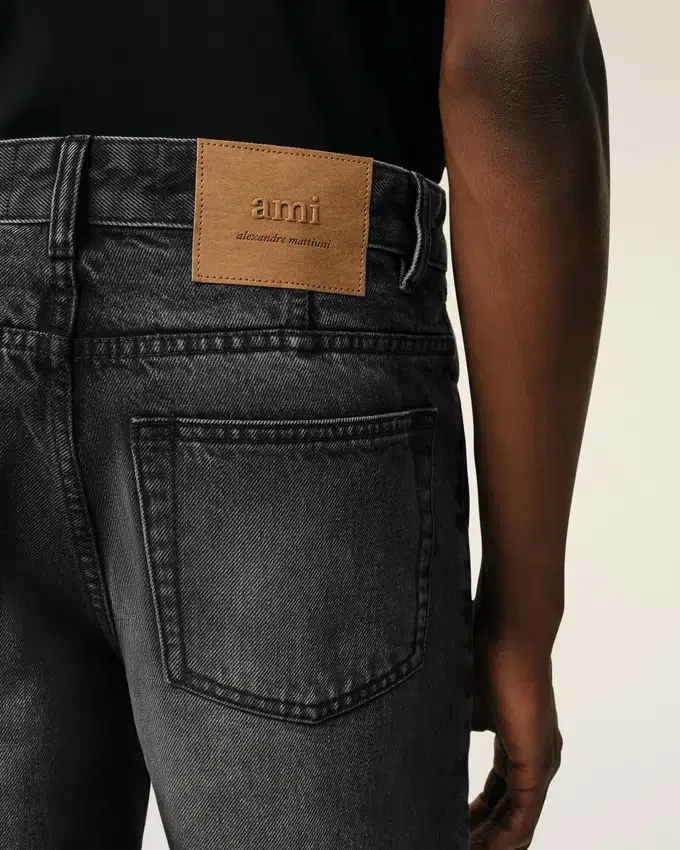 Black Cotton Tapered Fit Jeans Black Cotton Tapered Fit Jeans