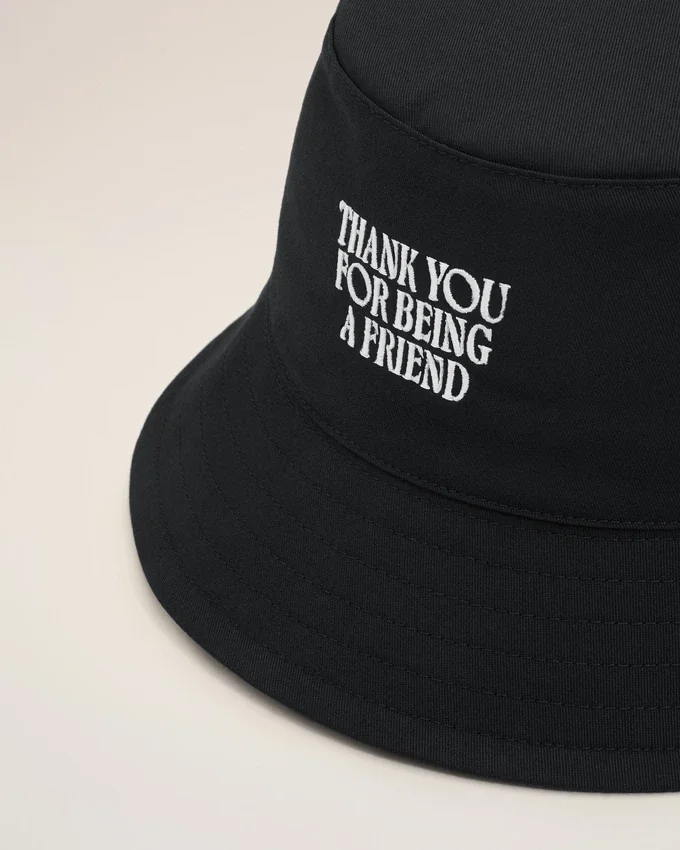 Black Cotton Thank You for Being a Friend Embroidery Hat Black Cotton Thank You for Being a Friend Embroidery Hat