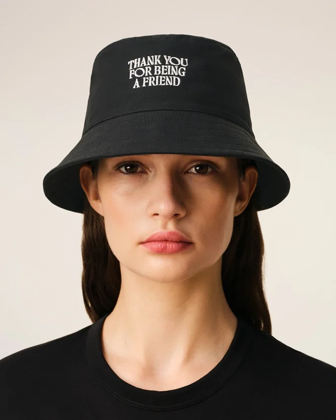 Black Cotton Thank You for Being a Friend Embroidery Hat Black Cotton Thank You for Being a Friend Embroidery Hat