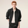 Black Cotton Tonal Ami De Coeur Zipped Jacket Black Cotton Tonal Ami De Coeur Zipped Jacket