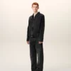 Black Cotton Tonal Ami De Coeur Zipped Jacket Black Cotton Tonal Ami De Coeur Zipped Jacket