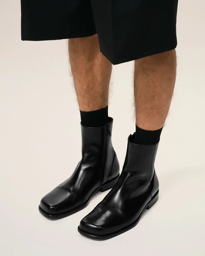 Black Cow Leather Ankle Boots Black Cow Leather Ankle Boots