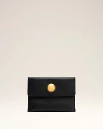 Black Cow Leather Carrousel Folded Card Holder Black Cow Leather Carrousel Folded Card Holder