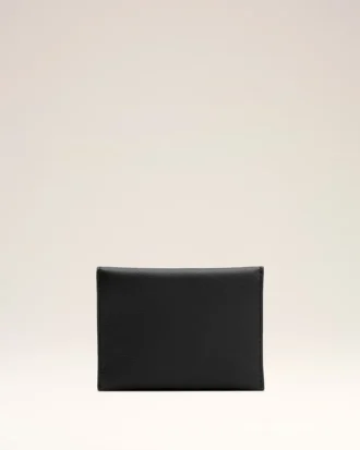 Black Cow Leather Carrousel Folded Card Holder Black Cow Leather Carrousel Folded Card Holder