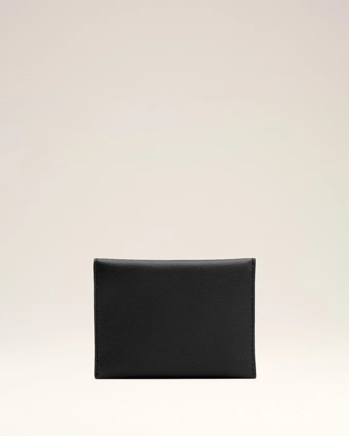 Black Cow Leather Carrousel Folded Card Holder Black Cow Leather Carrousel Folded Card Holder