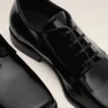 Black Cow Leather Derbies Shoes