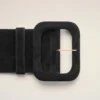 Black Cow Leather Large Belt