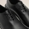 Black Cow Leather Midi Derbies Shoes Black Cow Leather Midi Derbies Shoes