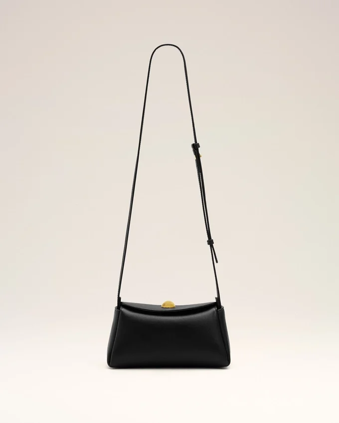 Black Cow Leather Mini Carrousel Bag Black Cow Leather Mini Carrousel Bag