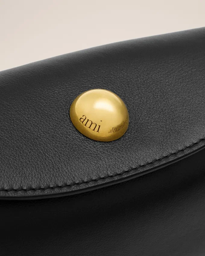 Black Cow Leather Mini Carrousel Bag Black Cow Leather Mini Carrousel Bag
