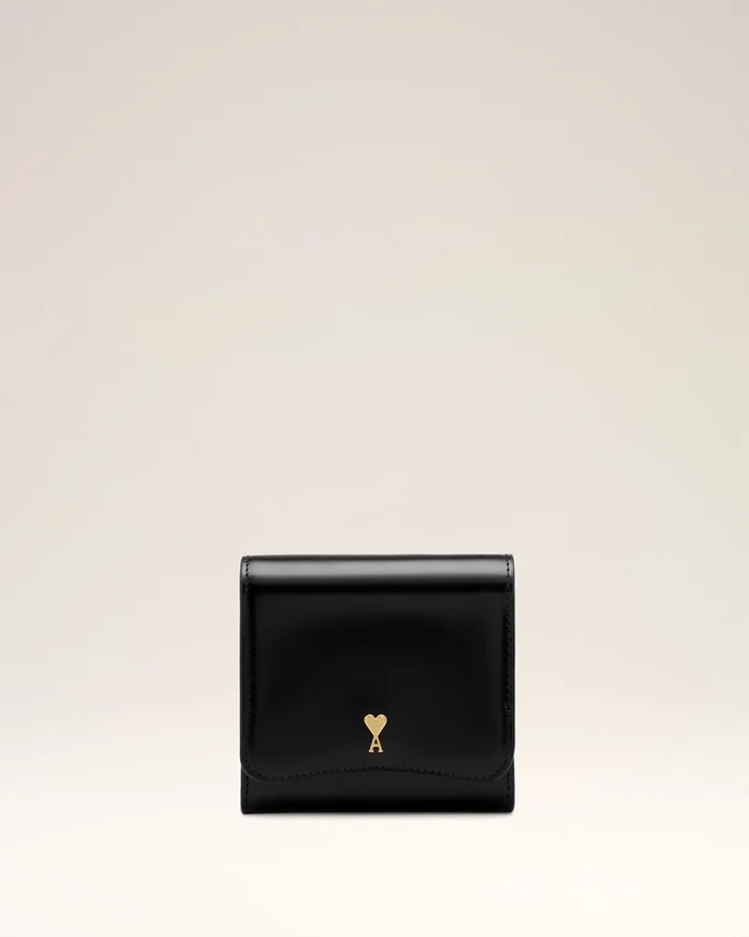Black Cow Leather Paris Paris Compact Wallet Black Cow Leather Paris Paris Compact Wallet