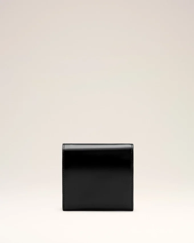 Black Cow Leather Paris Paris Compact Wallet Black Cow Leather Paris Paris Compact Wallet
