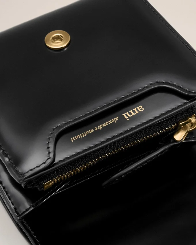 Black Cow Leather Paris Paris Compact Wallet Black Cow Leather Paris Paris Compact Wallet