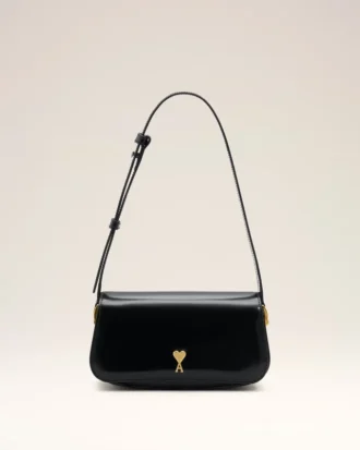 Black Cow Leather Shoulder Paris Paris Bag