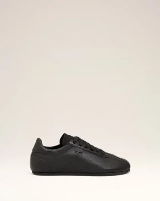 Black Cow Leather Soft Sneakers