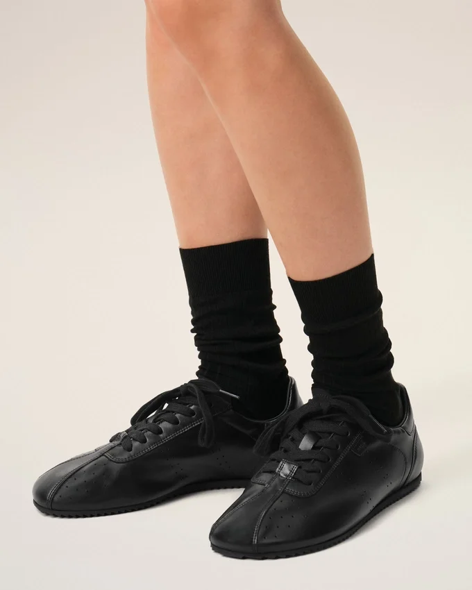 Black Cow Leather Soft Sneakers Black Cow Leather Soft Sneakers