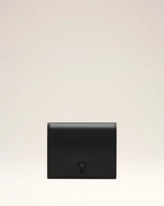 Black Cowhide Leather Ami De Coeur Bifold Wallet