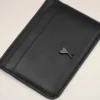Black Cowhide Leather Ami De Coeur Card Holder Black Cowhide Leather Ami De Coeur Card Holder