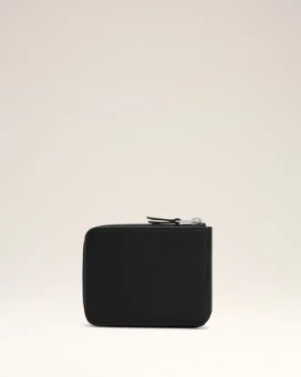 Black Cowhide Leather Ami De Coeur Compact Wallet