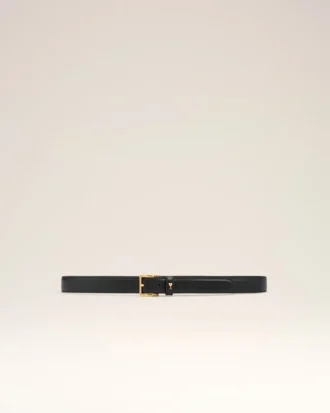 Black Cowhide Leather Paris Paris Belt