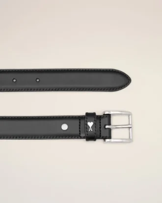 Black Cowhide Leather Paris Paris Belt