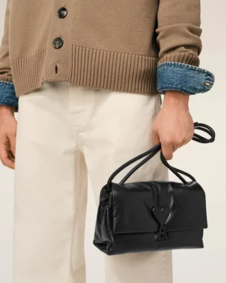Black Cowhide Leather Voulez-Vous Bag