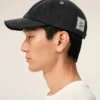 Black Denim Ami Paris Side Patch Cap Black Denim Ami Paris Side Patch Cap