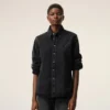 Black Denim Cotton Ami De Coeur Shirt