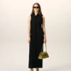 Black Jersey Maxi Lavalliere Dress