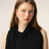 Black Jersey Maxi Lavalliere Dress
