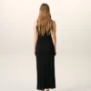 Black Jersey Maxi Lavalliere Dress