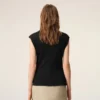 Black Jersey Sleeveless Fitted Top