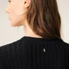 Black Knit Mini Godet Dress