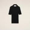 Black Knit Short Sleeves Polo