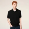 Black Knit Short Sleeves Polo Black Knit Short Sleeves Polo