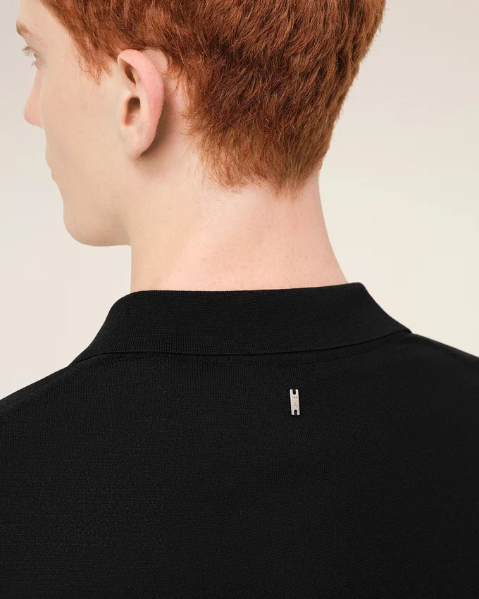 Black Knit Short Sleeves Polo Black Knit Short Sleeves Polo