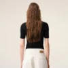 Black Knit Short Sleeves Polo