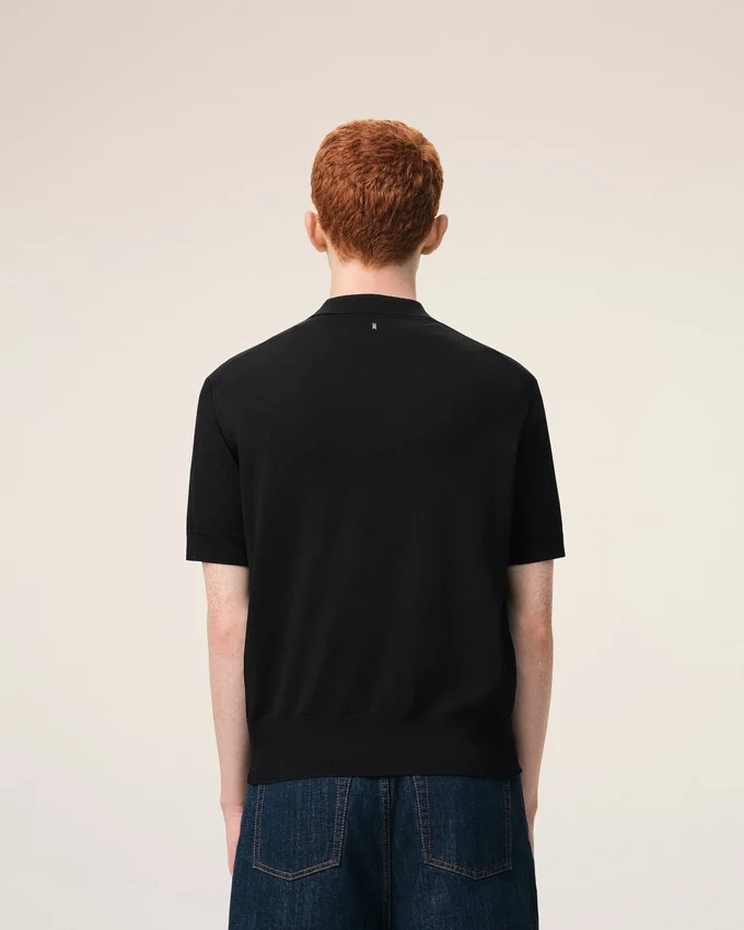 Black Knit Short Sleeves Polo Black Knit Short Sleeves Polo