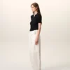 Black Knit Short Sleeves Polo