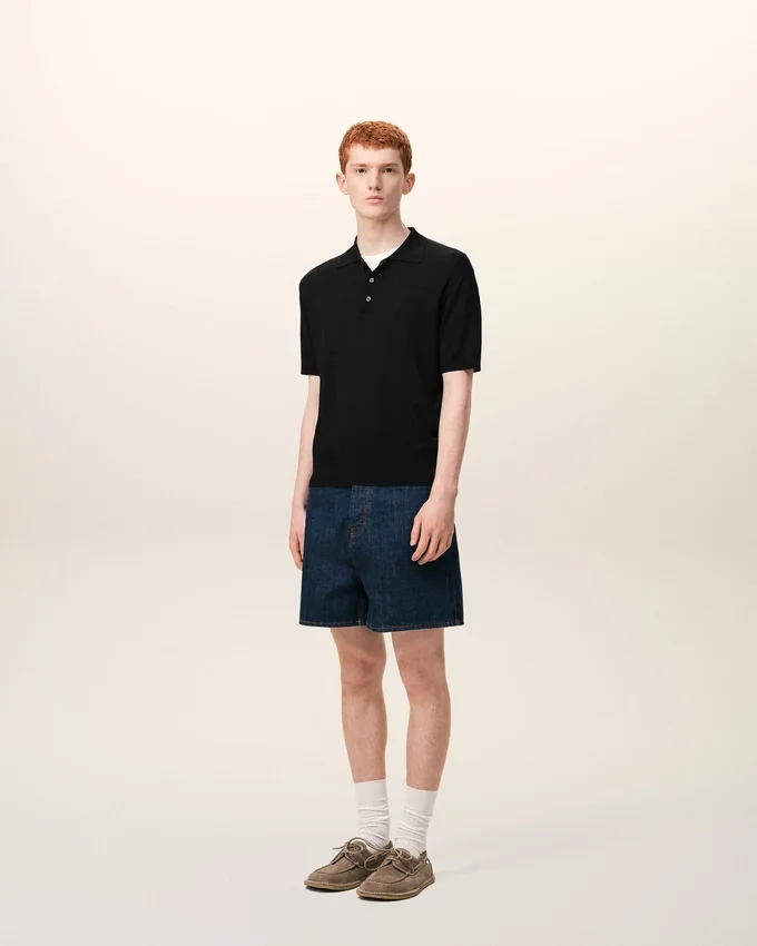 Black Knit Short Sleeves Polo Black Knit Short Sleeves Polo