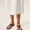 Black Lamb Leather Pointed Toe Flip Flops