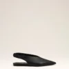 Black Lamb Leather Pointed Toe Slingbacks