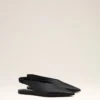 Black Lamb Leather Pointed Toe Slingbacks
