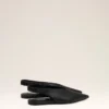 Black Lamb Leather Pointed Toe Slingbacks