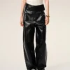 Black Lamb Leather Wrapped Belted Trousers Black Lamb Leather Wrapped Belted Trousers
